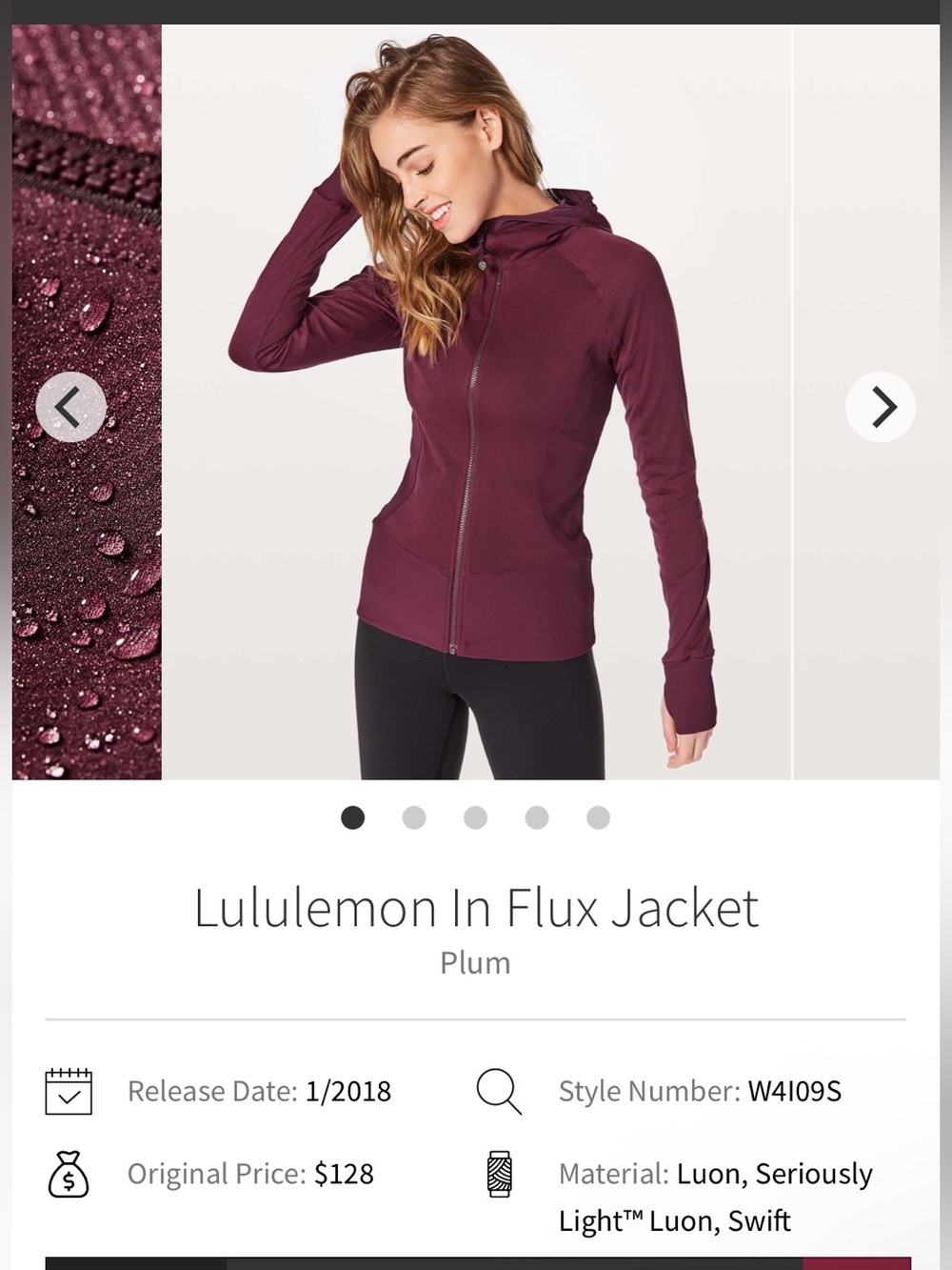 lululemon athletica Plum Hooded Full-Zip Jacket